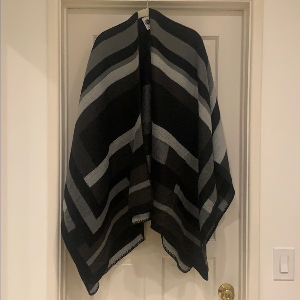 Grey and Black poncho